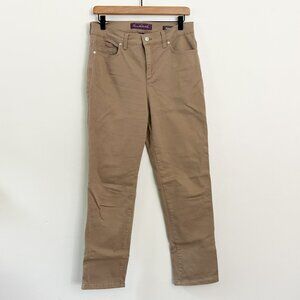 gloria vanderbilt / amanda brown taupe straight leg  jeans 8 short